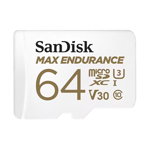 Atminties kortelė SanDisk Max Endurance, 64 GB, microSDHC, balta SDSQQVR-064G-GN6IA