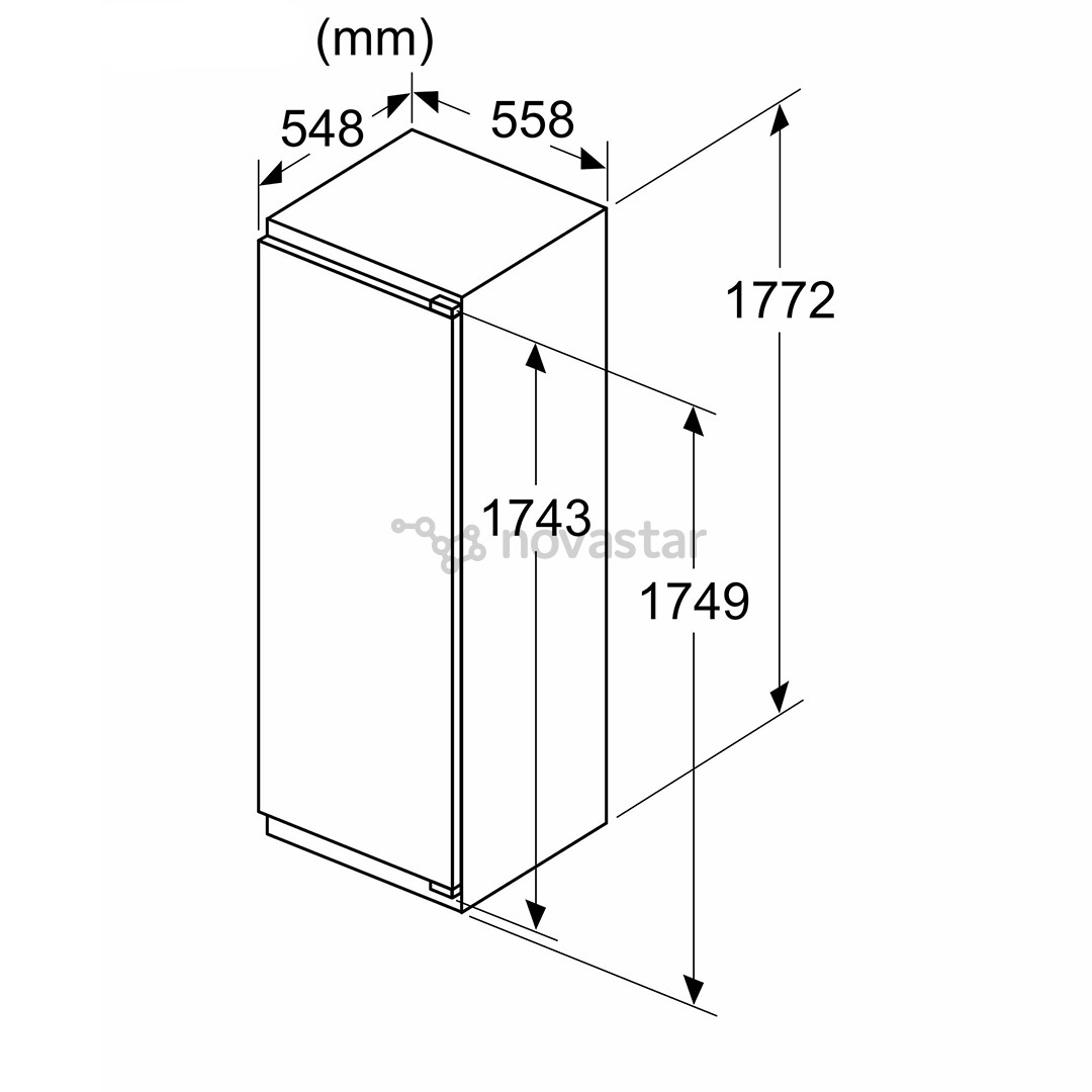 Bosch, Series 6, 310 л, высота 178 см - Интегрируемый холодильный шкаф