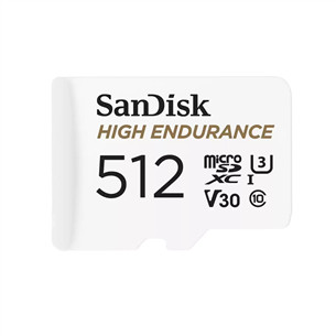 Atminties kortelė SanDisk High Endurance, MicroSDXC, 512 GB, balta SDSQQNR6AN-512GR