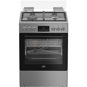 Beko, 72 L, width 60 cm, inox - Gas cooker with electric oven FBMA61330GXDT