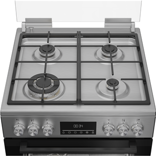Beko, 72 L, width 60 cm, inox - Gas cooker with electric oven