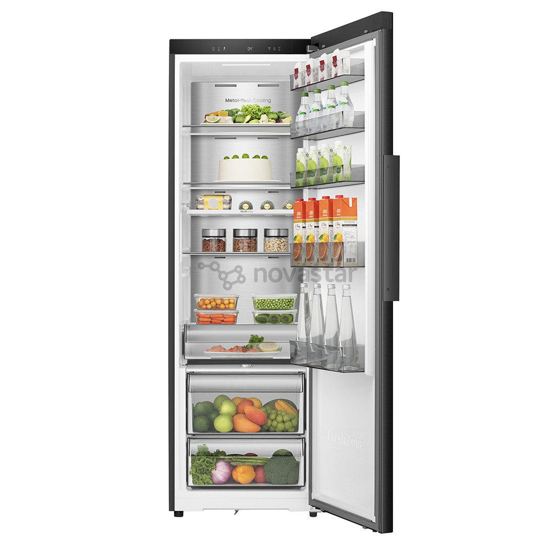 Šaldytuvas Hisense, 372 L, aukštis 186 cm, juodas