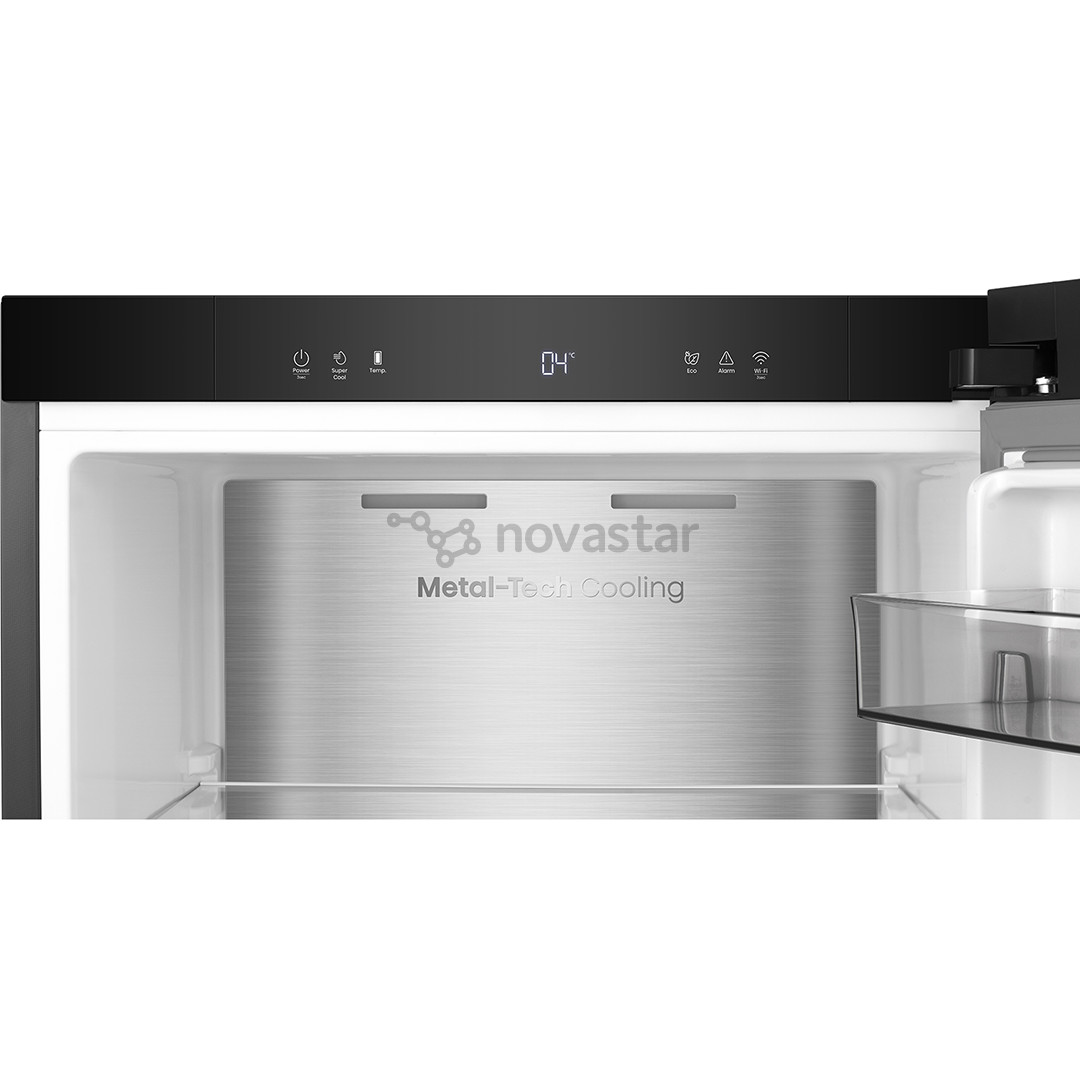 Šaldytuvas Hisense, 372 L, aukštis 186 cm, juodas