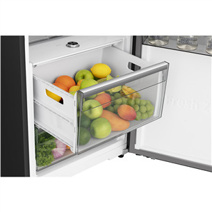 Šaldytuvas Hisense, 372 L, aukštis 186 cm, juodas