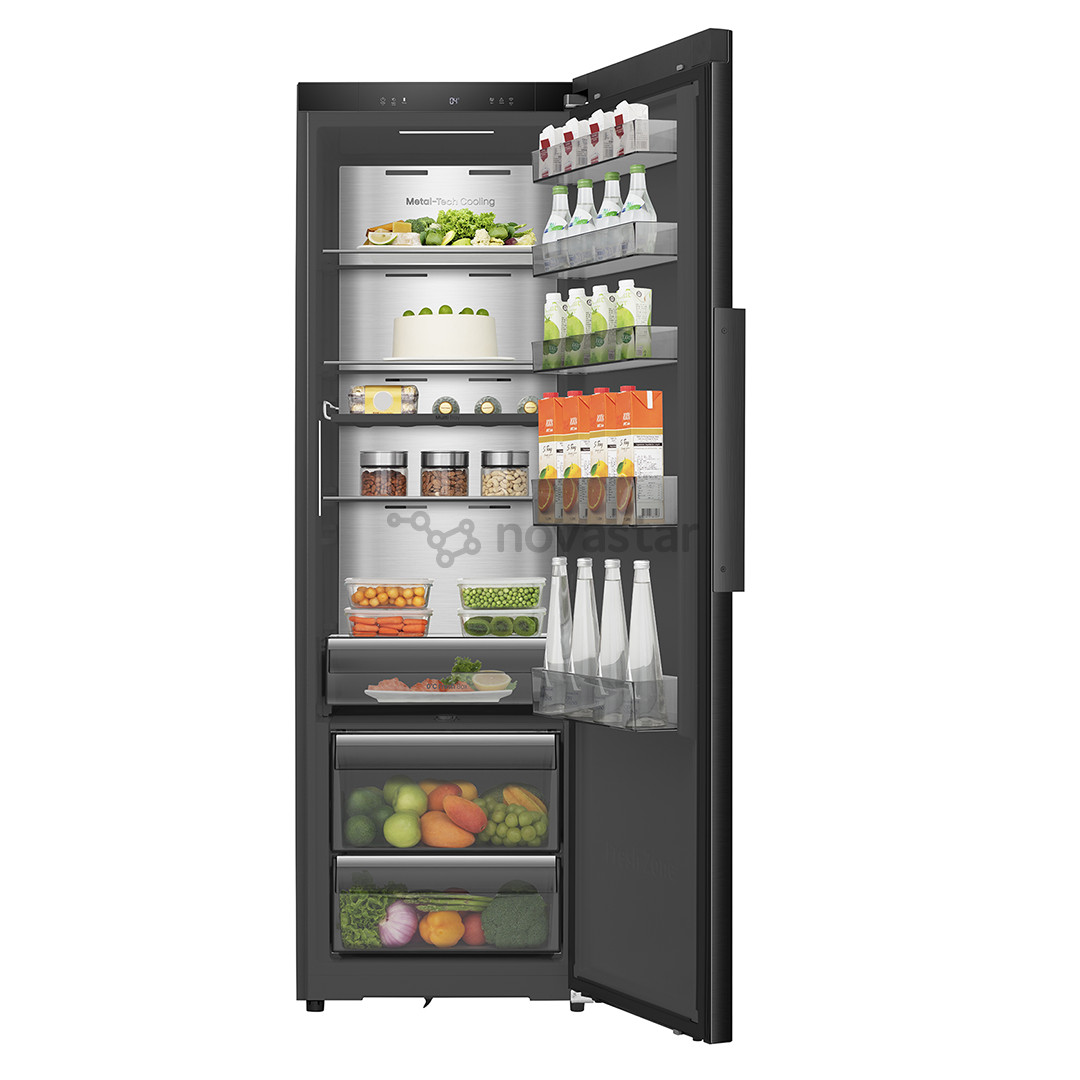 Šaldytuvas Hisense, 372 L, aukštis 186 cm, juodas