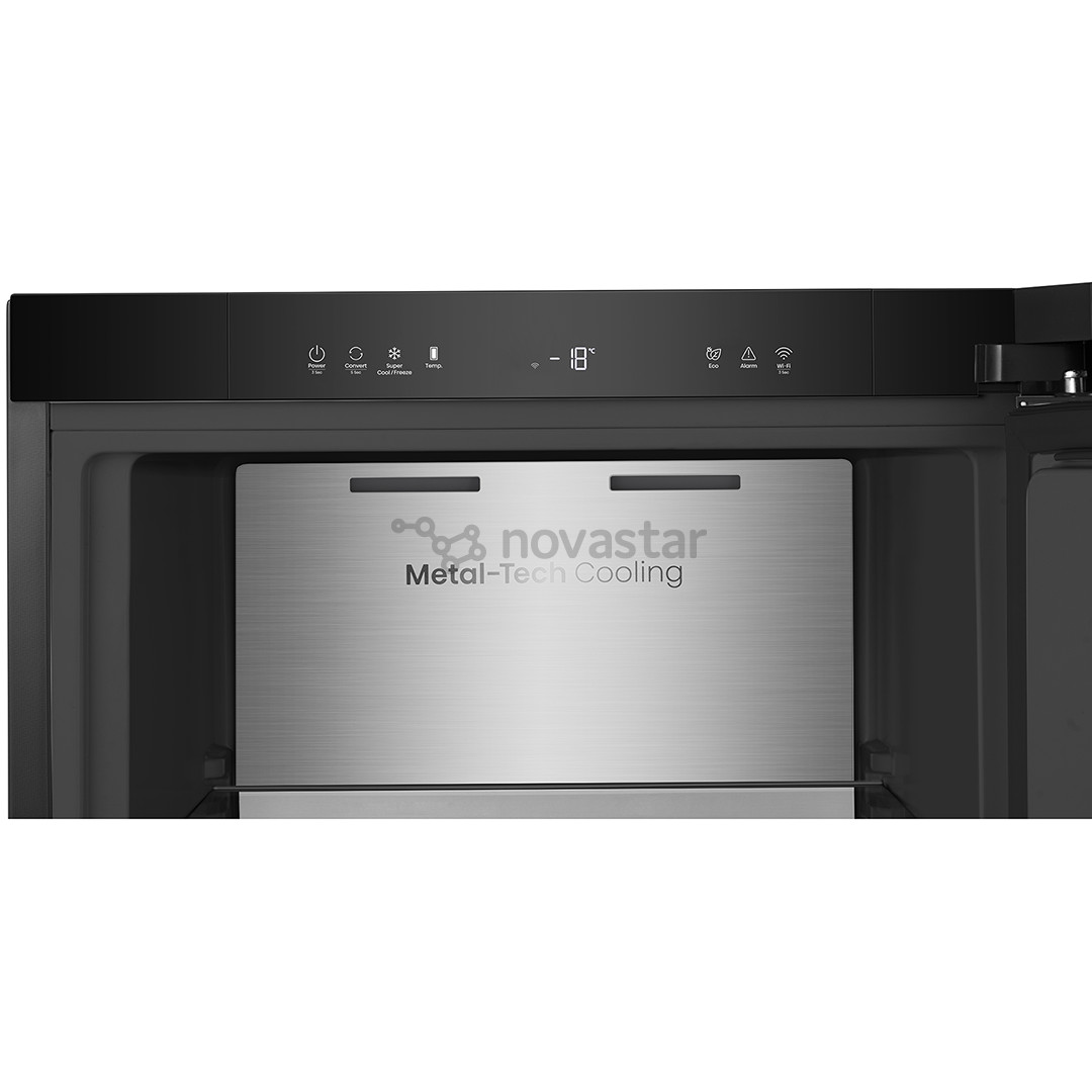 Šaldiklis Hisense, NoFrost, 312 L, aukštis 186 cm, juodas