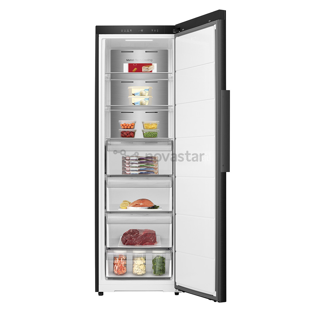 Šaldiklis Hisense, NoFrost, 312 L, aukštis 186 cm, juodas