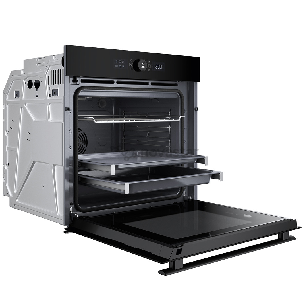 Whirlpool, 73 L, pyrolytic cleaning, black - Built-in oven