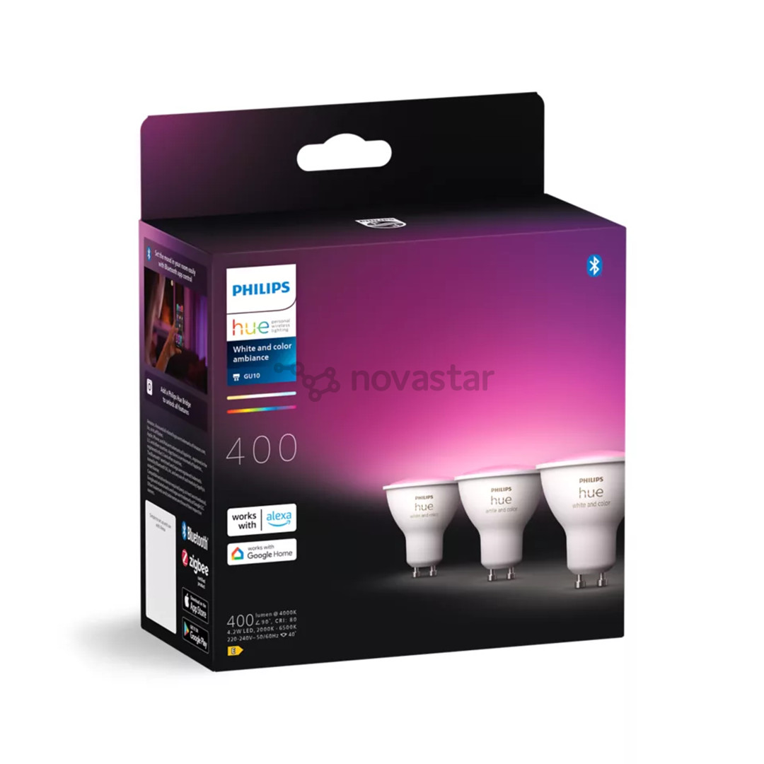 Philips Hue Smart Spotlight, white and color, GU10, 3 pc - Smart light