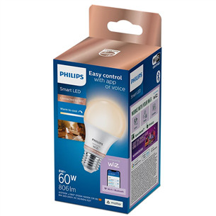 Išmanioji lemputė Philips Wiz Smart LED Bulb, E27, 1 vnt., balta