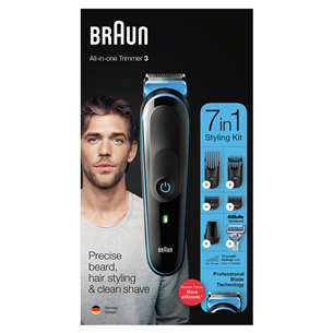 Barzdaskutės rinkinys Braun, 7-in-1, juodas