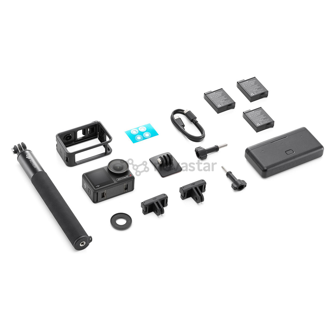 Veiksmo kameros rinkinys Dji Osmo Action 4 Adventure Combo, juodas