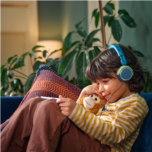 Vaikiškos ausinės Philips TAK2000, mėlynos/žalios