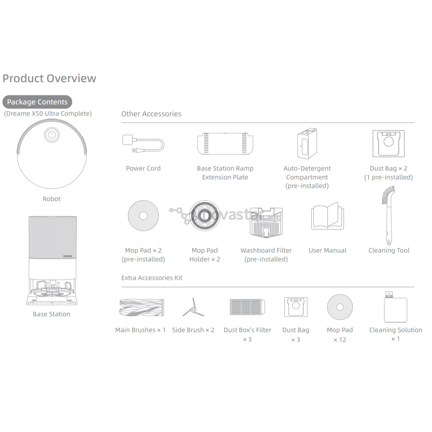 Dulkių siurblys robotas - Dreame X50 Ultra Complete, baltas