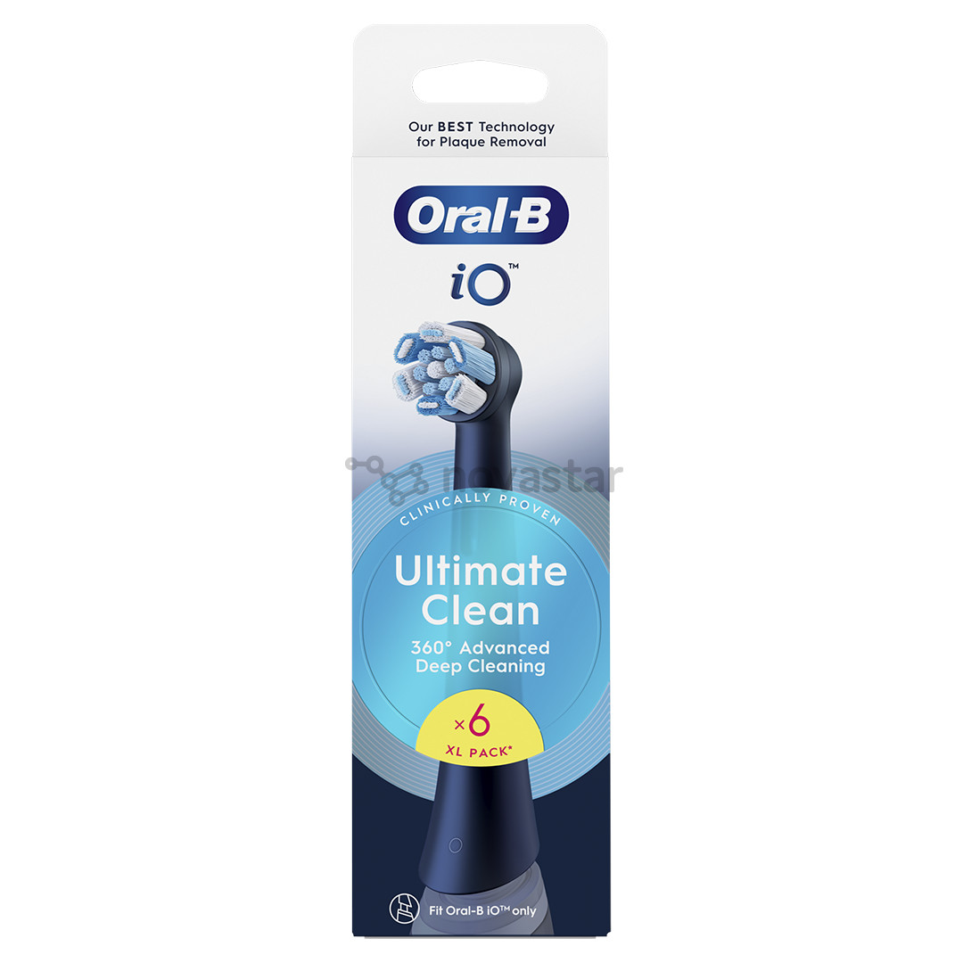 Dantų šepetėlių antgaliai Braun Oral-B UltimateClean, 6 vnt., juodi