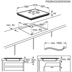 Electrolux 600 Series SaphirMatt SE, Hob2Hood, ширина 59 см, без рамы, черный - Интегрируемая индукционная варочная панель