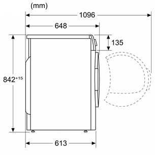 Džiovyklė Bosch, Series 6, 9 kg, 61,3 cm gylio