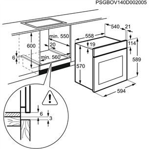 Electrolux 500 Series SurroundCook, pirolizė, juoda - Įmontuojama orkaitė