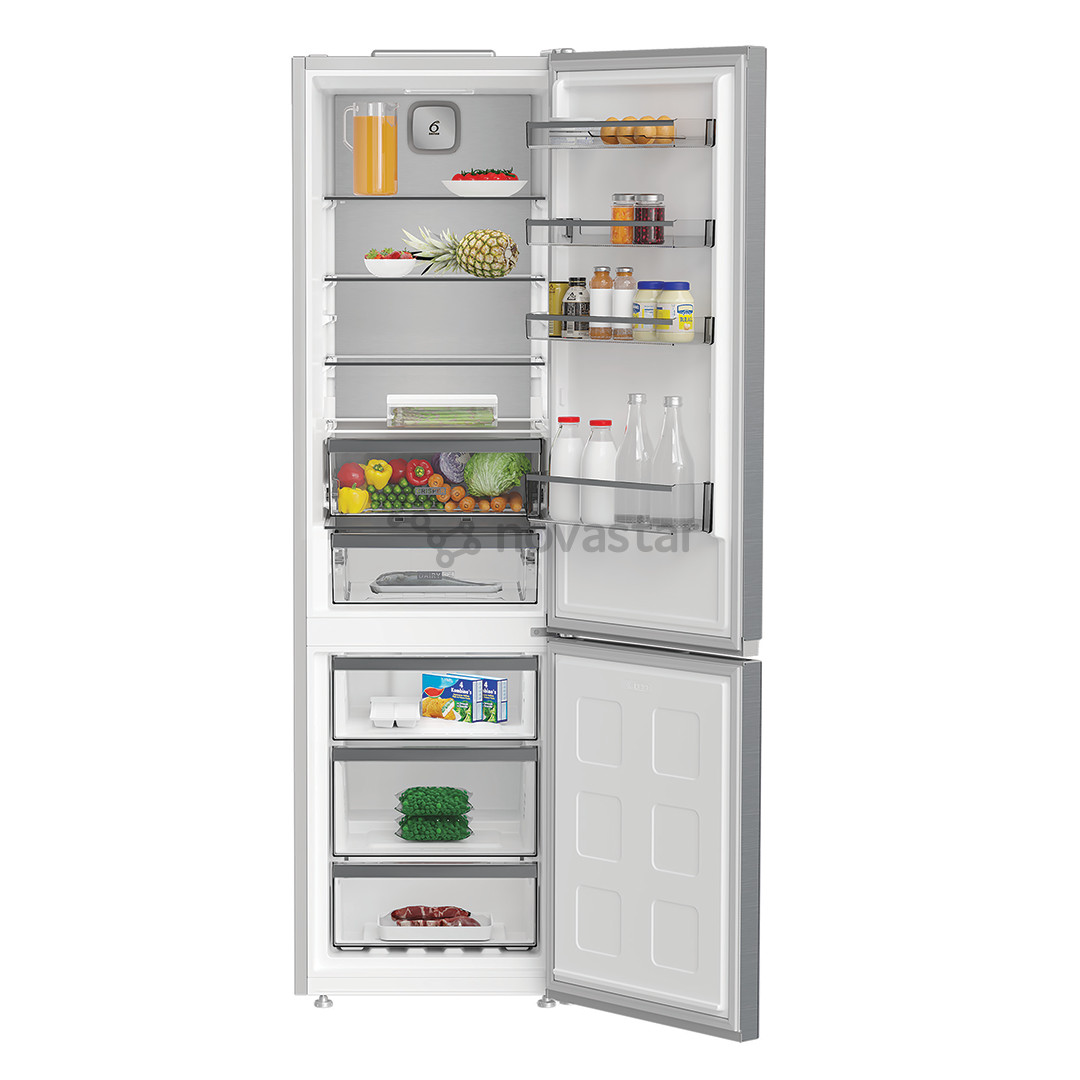 Šaldytuvas Whirlpool, NoFrost, 355 L, aukštis 204 cm, nerūdijančio plieno spalvos