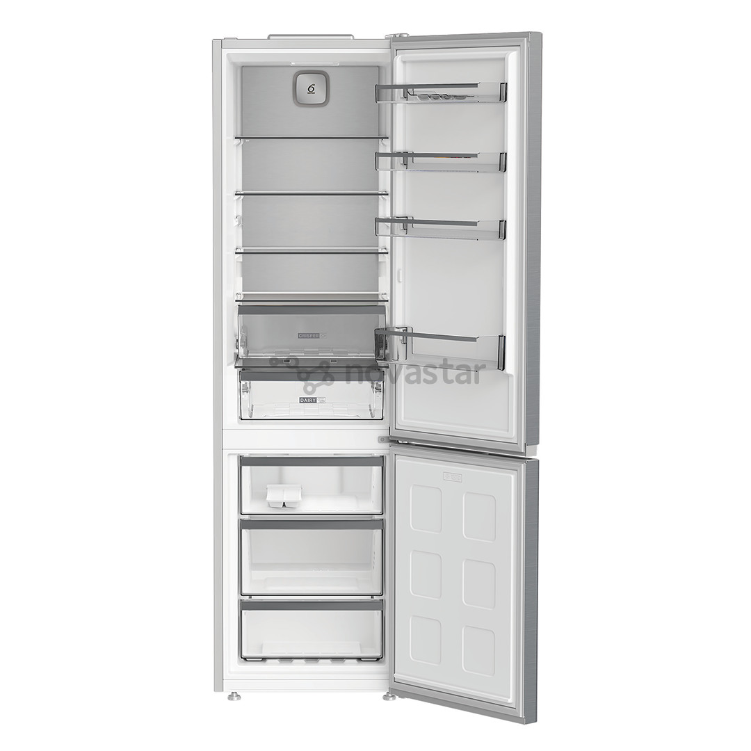 Šaldytuvas Whirlpool, NoFrost, 355 L, aukštis 204 cm, nerūdijančio plieno spalvos