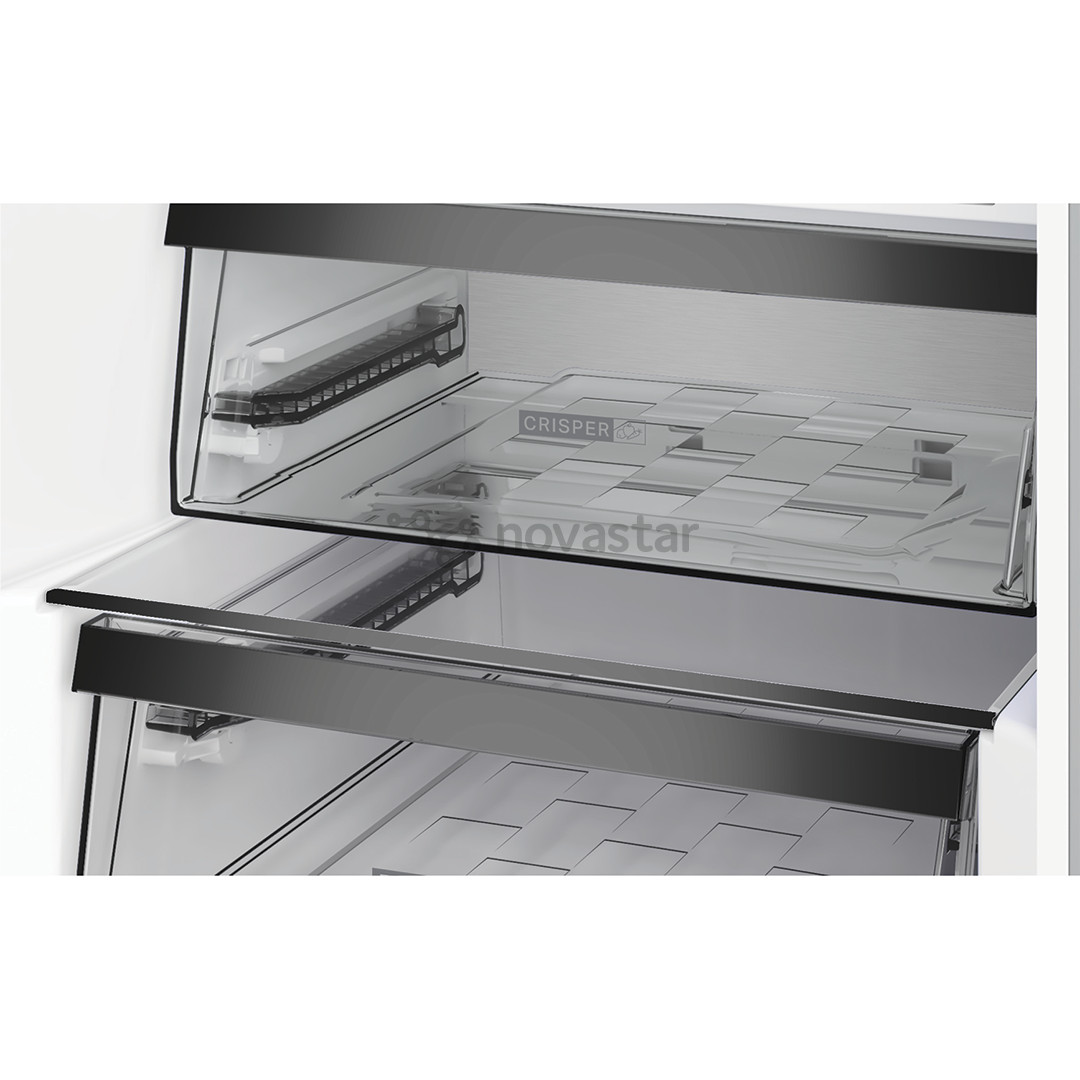 Šaldytuvas Whirlpool, NoFrost, 355 L, aukštis 204 cm, nerūdijančio plieno spalvos