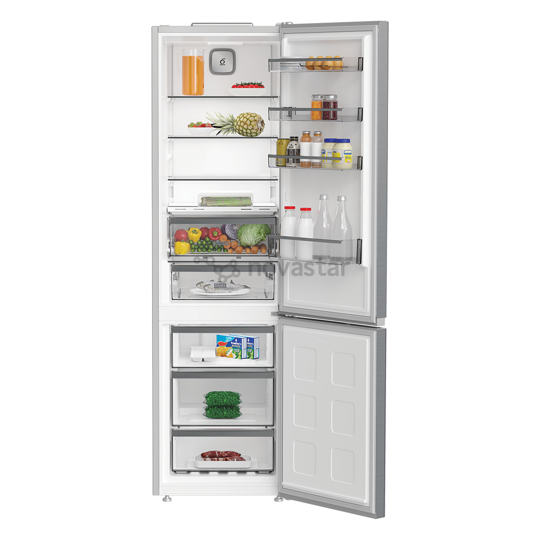 Šaldytuvas Whirlpool, NoFrost, 316 L, aukštis 187 cm, nerūdijančio plieno spalvos