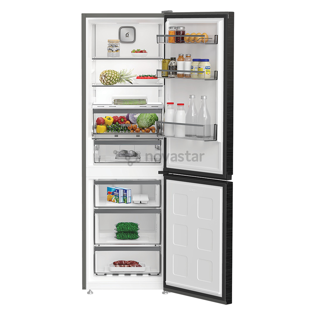 Šaldytuvas Whirlpool, NoFrost, 316 L, aukštis 187 cm, juodas