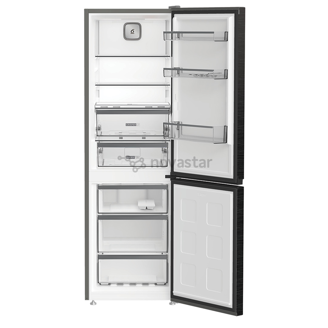 Šaldytuvas Whirlpool, NoFrost, 316 L, aukštis 187 cm, juodas