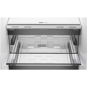 Šaldytuvas Whirlpool, NoFrost, 316 L, aukštis 187 cm, juodas