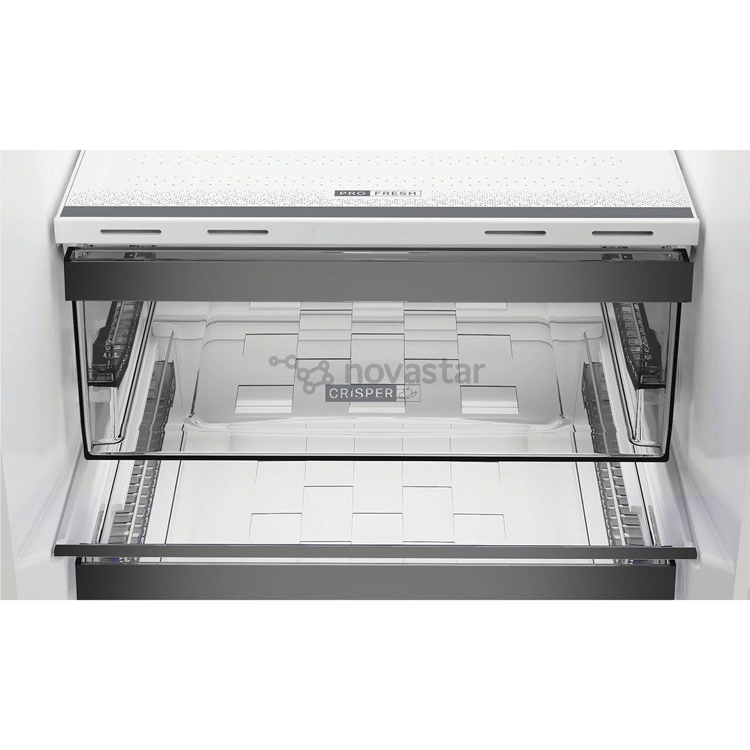 Šaldytuvas Whirlpool, NoFrost, 316 L, aukštis 187 cm, juodas