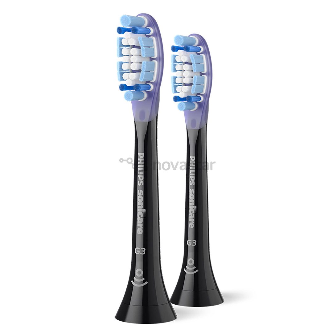 Dantų šepetėlių antgaliai Philips Sonicare Premium Gum Care, 2 vnt., juodi