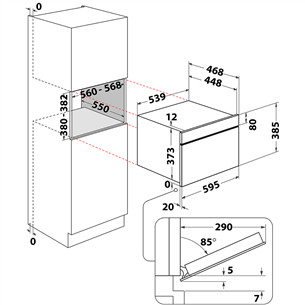 Įmontuojama mikrobangų krosnelė su griliu Whirlpool, 31 L, 1000 W, smėlio spalvos