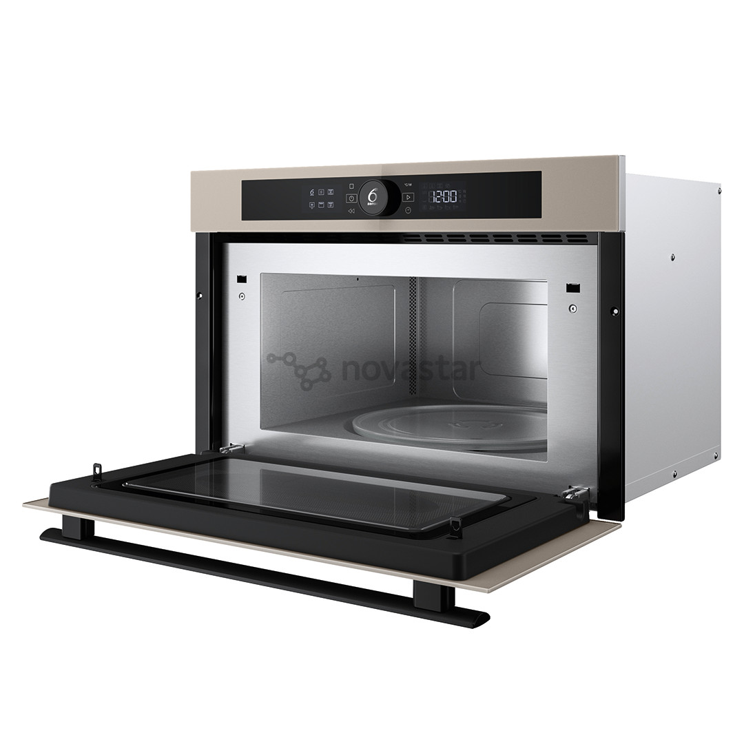 Įmontuojama mikrobangų krosnelė su griliu Whirlpool, 31 L, 1000 W, smėlio spalvos