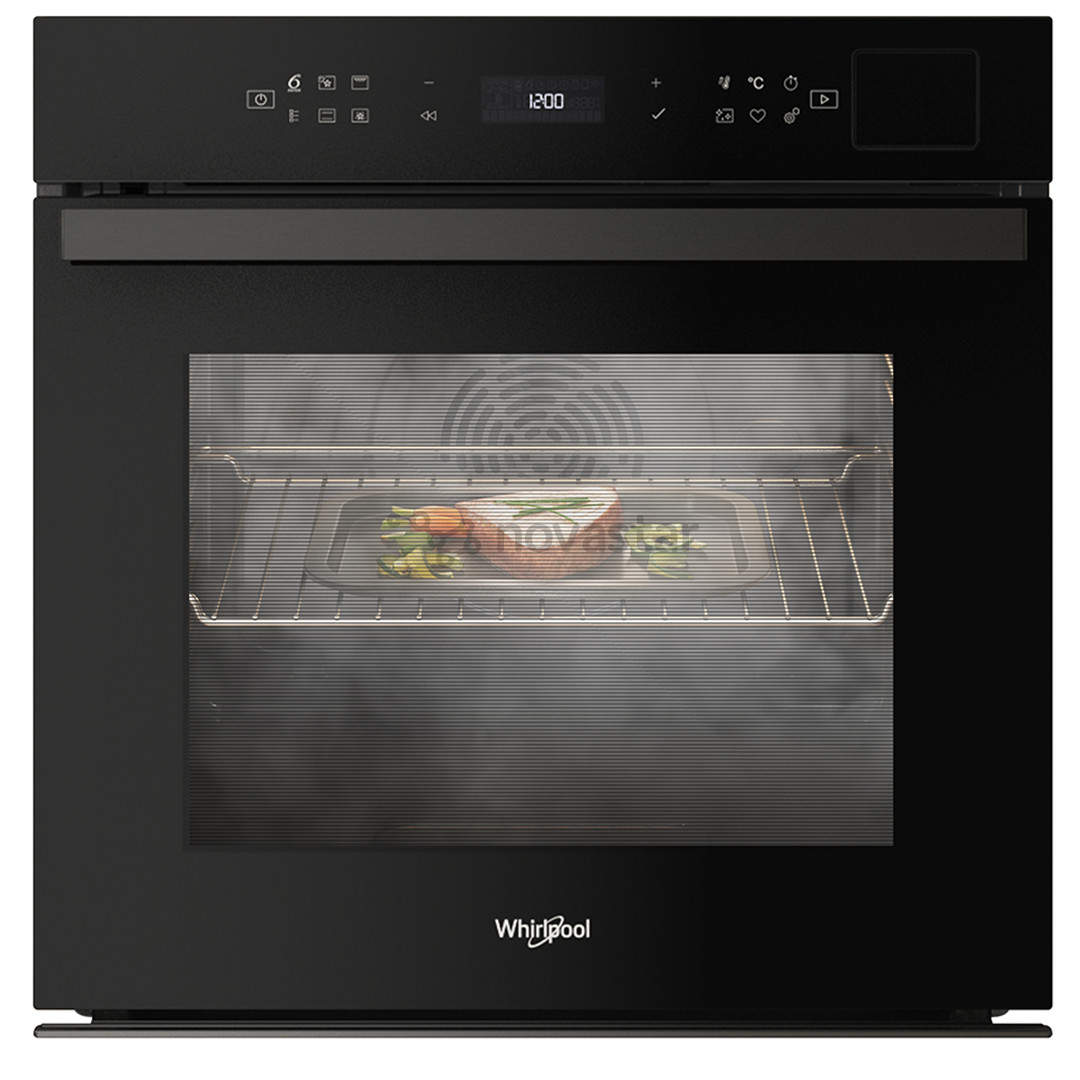 Įmontuojama orkaitė Whirlpool, 73 L, pirolizė, juoda