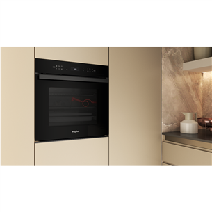 Įmontuojama orkaitė Whirlpool, 73 L, pirolizė, juoda