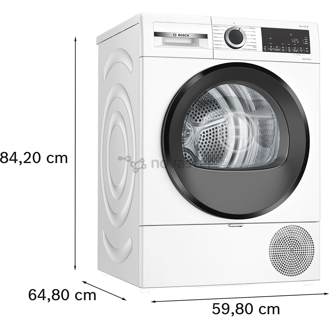 Bosch, Series 6, heat pump, 9 kg, depth 61.3 cm - Clothes dryer
