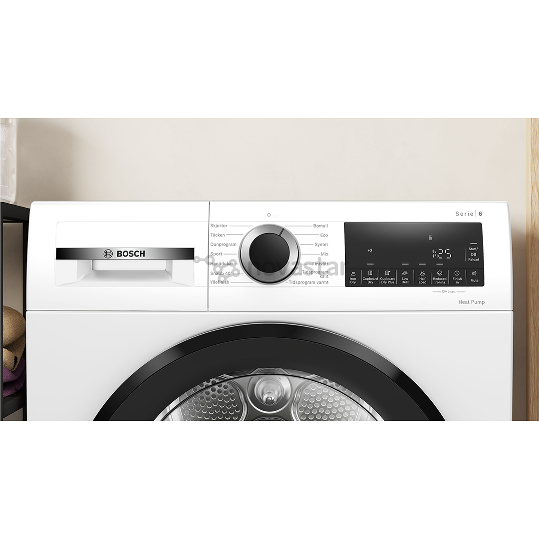 Bosch, Series 6, heat pump, 9 kg, depth 61.3 cm - Clothes dryer