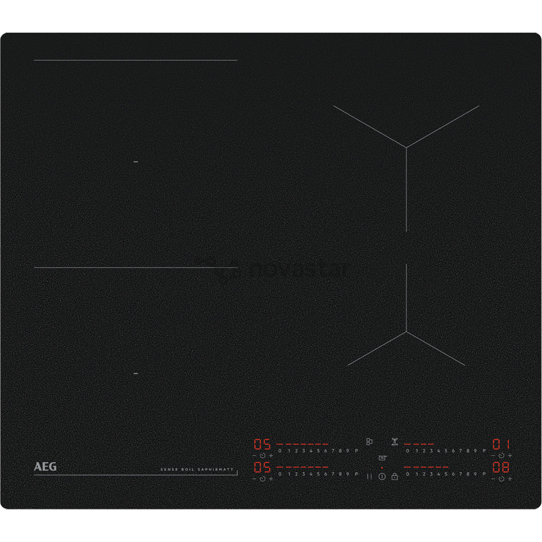 AEG 7000 Series SaphirMatt® Hob2Hood, plotis 58 cm, berėmė, juoda - Įmontuojama indukcinė kaitlentė