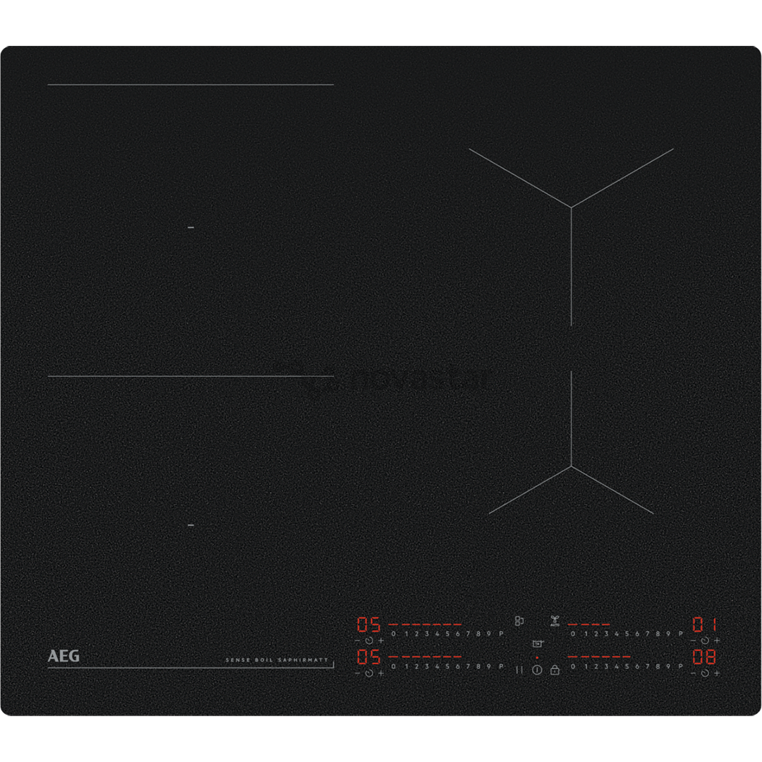 AEG 7000 Series SaphirMatt® Hob2Hood, plotis 58 cm, be rėmelio, juoda - Įmontuojama kaitlentė