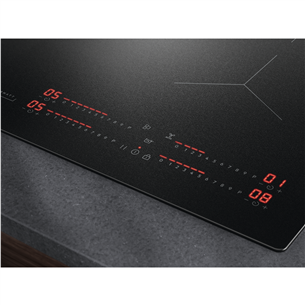 AEG 7000 Series SaphirMatt® Hob2Hood, plotis 58 cm, be rėmelio, juoda - Įmontuojama kaitlentė