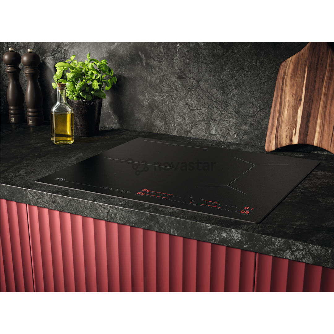 AEG 7000 Series SaphirMatt® Hob2Hood, plotis 58 cm, be rėmelio, juoda - Įmontuojama kaitlentė