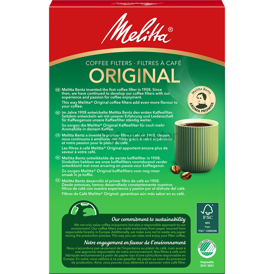Kavos filtras Melitta 0.1097.61, 80 vnt.