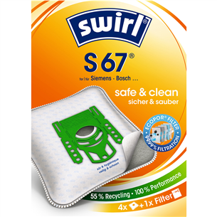 Dulkių siurblių maišeliai Swirl Micropor S67, 4vnt