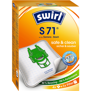 Dulkių siurblių maišeliai Swirl Micropor S 71, 4vnt S71MNEW