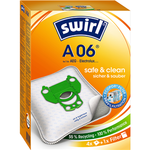 Dulkių siurblių maišeliai Swirl Micropor A 06, 4vnt A06MNEW