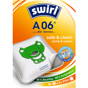 Dulkių siurblių maišeliai Swirl Micropor A 06, 4vnt