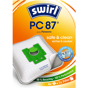 Dulkių siurblių maišeliai Swirl Micropor PC 87, 4vnt