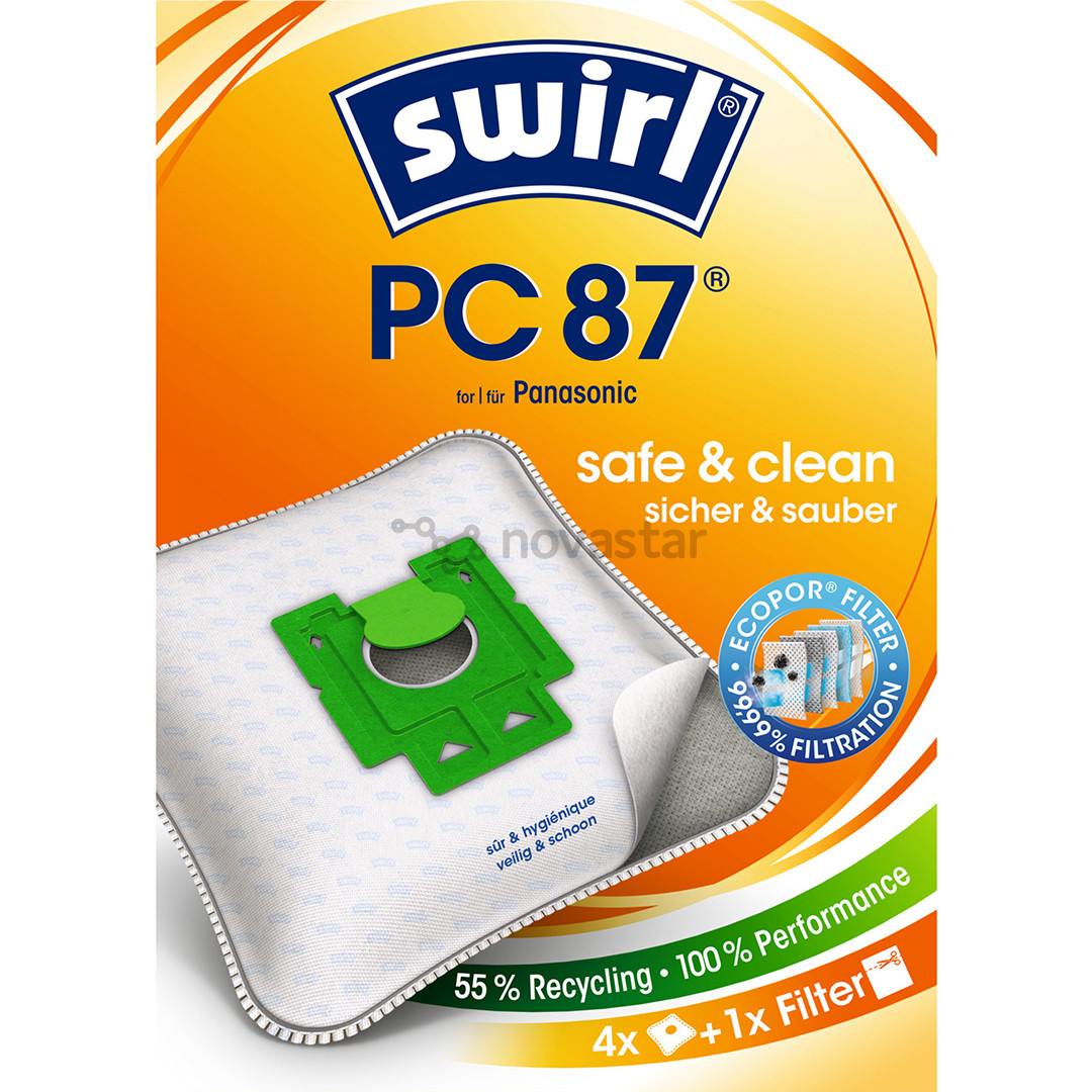 Swirl Micropor PC 87, 4 vnt. - Dulkių maišeliai