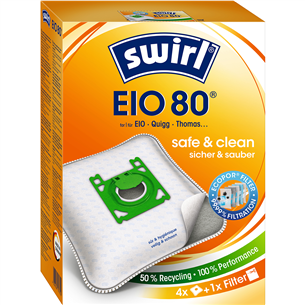 Dulkių siurblių maišeliai Swirl Micropor EIO 80, 4vnt EIO80MNEW