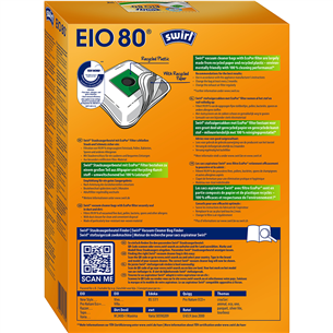 Dulkių siurblių maišeliai Swirl Micropor EIO 80, 4vnt